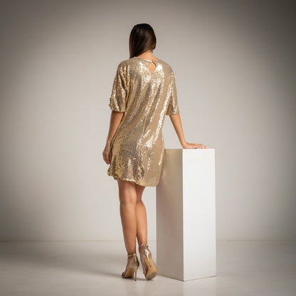 VESTIDO "ELENA" DORADO
