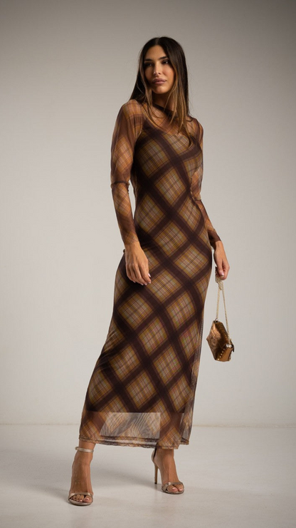 VESTIDO TUL+FORRO ROMBOS