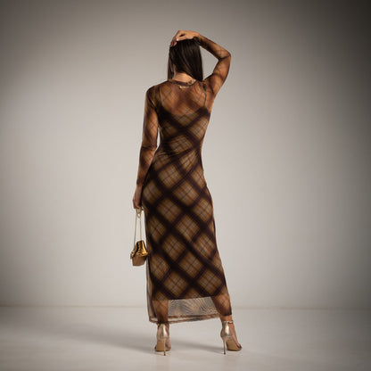 VESTIDO TUL+FORRO ROMBOS