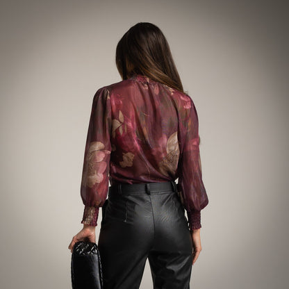 BLUSA BURDEOS FLORES