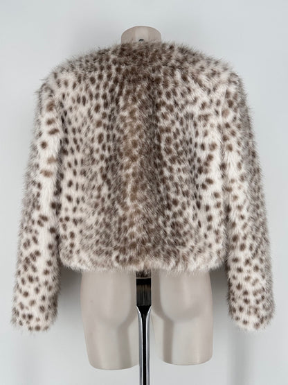 CHAQUETA PELO ANIMAL BEIGE