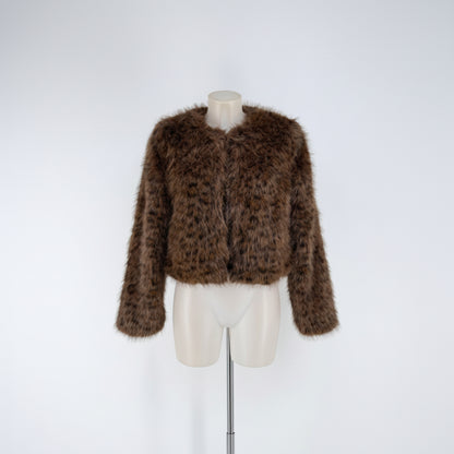 CHAQUETA PELO ANIMAL MARRON