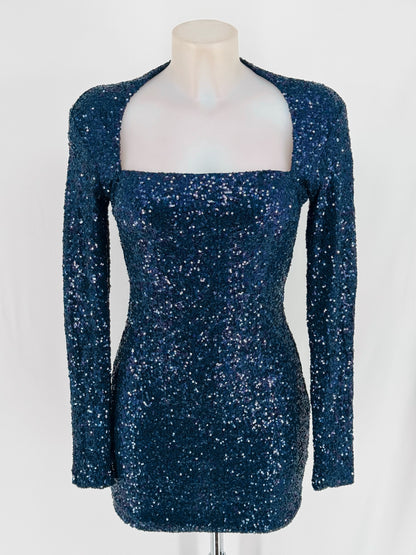 VESTIDO LENTEJUELA NAVIDAD PETROLEO