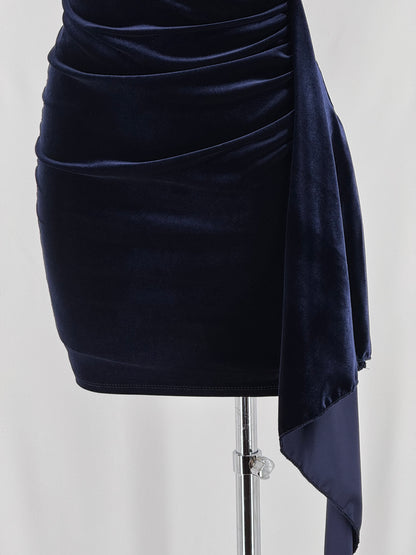 VESTIDO LEIRE AZUL MARINO Y NEGRO