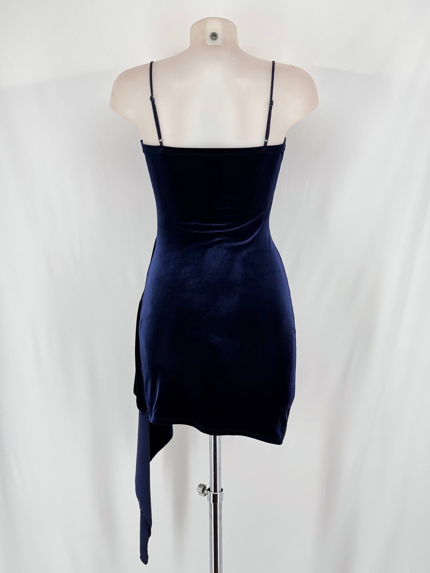 VESTIDO LEIRE AZUL MARINO Y NEGRO