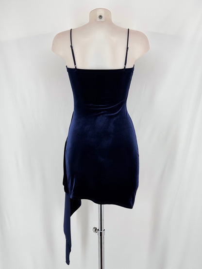 VESTIDO LEIRE AZUL MARINO Y NEGRO