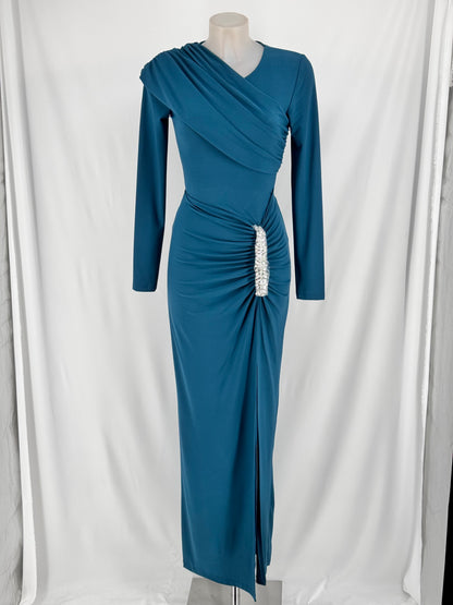 VESTIDO DE LUX: COLORES , BURDEOS, NEGRO Y PETROLEO